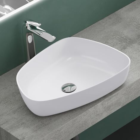 Mai & Mai Vasque à Poser Blanc Mat Lavabo Salle de Bain Évier Lave Mains sans trop-Plein Col806 (1/5)