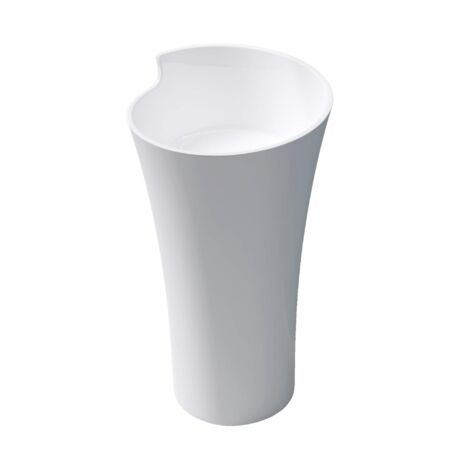 Mai & Mai Lave Main évier Vasque 53x53x88cm en Résine de Synthèse Blanc Rectangulaire Avec Perçage Pour Robinet Lavabo Avec Trop-plein à Poser au Sol Col30 (1/5)