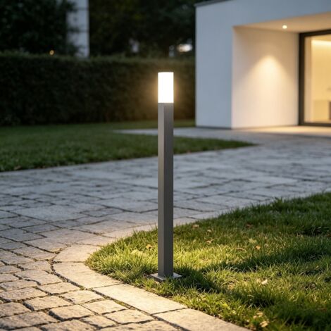 Mai & Mai Lampe sur Pied Extérieur Gris foncé Éclairage Extérieur de Jardin LED IP65 Desgin Deus Lumina 38x38x806mm