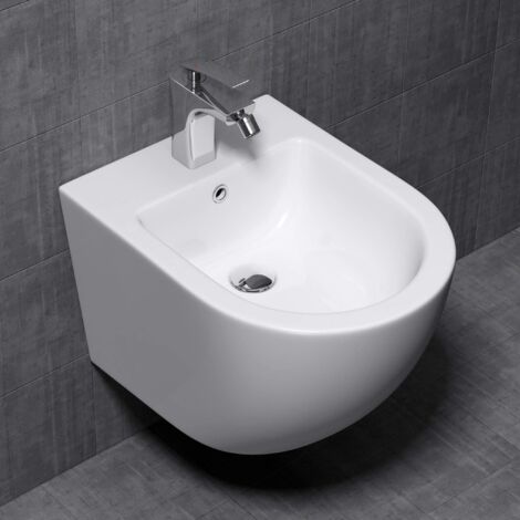 Mai & Mai Bidet Suspendu en Céramique Blanc Bidet de Salle de Bain Installation Mural D179-new