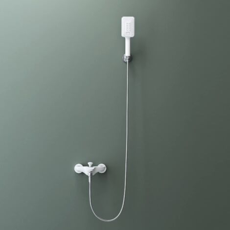 Mai & Mai Colonne de Douche et Baignoire Blanc Robinet de bain mitigeur blanc avec douchette (1/5)