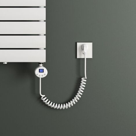 Mai & Mai Elément Chauffant pour Radiateur de Salle de Bain Accessoires pour Sèche-Serviettes Thermostat avec Ecran LCD 1000W
