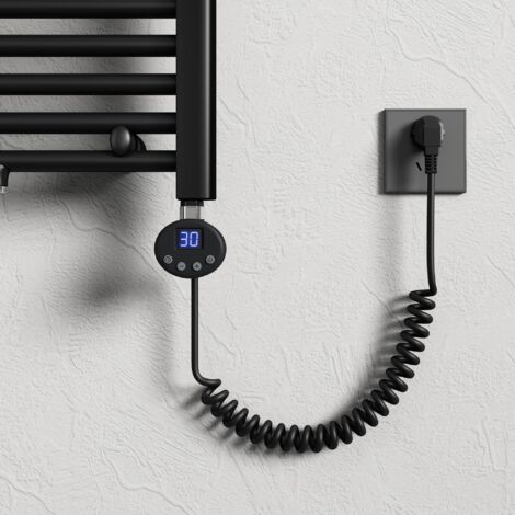 Mai & Mai Elément Chauffant pour Radiateur de Salle de Bain Accessoires pour Sèche-Serviettes Thermostat avec Ecran LCD 800W