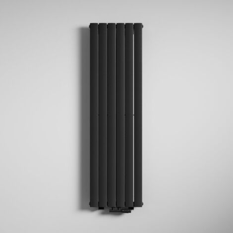 Mai & Mai Radiateur à Eau Chaude Mural Chauffage Central 160x46cm Radiateur Gris Noir Vertical en Acier FV