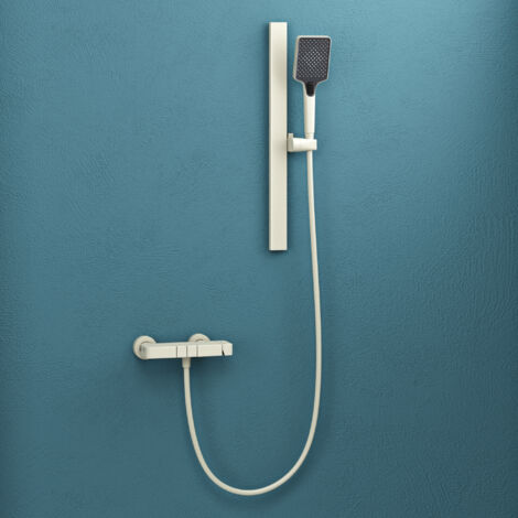 Mai & Mai Robinet de Douche Mural Mitigeur Pommeau de Douche Blanc Ensemble de Douche Réglable en Hauteur 3 Modes de Jets Duschsystem10 (1/5)