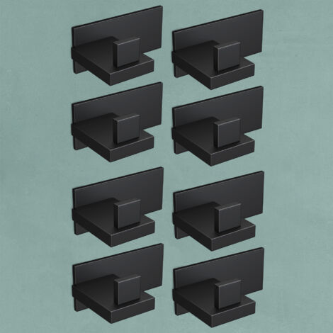 Mai & Mai Porte Manteaux Mural en Acier Inoxydable pour Salle de bain Cuisine Chambre Entrée Accroche Serviette Crochet L 8 Patères Murales Anti-chute Noir Mat 80×58,5×32 MM Stalo-06 (1/5)