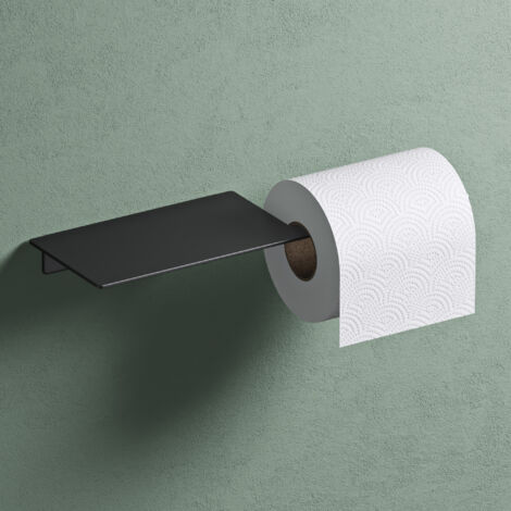 Mai & Mai Porte-Papier Toilette Dérouleur Mural en Acier Inoxydable Porte-Rouleau Stable Noir Mat Rangement WC avec Étagère 300×97,6×30 MM Lino-01 (1/5)