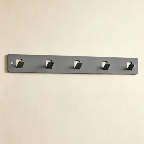 Mai & Mai Porte Manteaux Mural en Acier au Carbone pour Salle de bain Cuisine Chambre Entrée Accroche Serviette 5 Crochets Patère Murale Anti-chute Gris 400×50 MM Stalo-14 (1/5)