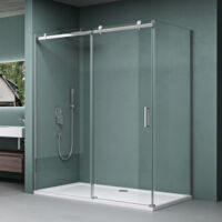 Mai & Mai Paroi de Douche Porte de Douche Coulissante Montage Réversible Cabine de Douche 100X130 en Verre Trempé Transparent de 8mm Pare Douche Rav17K
