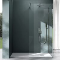 Mai & Mai Paroi de Douche 100x90cm Pare-Douche à L'italienne Transparent BR-L01K en Verre Trempé 8mm Revêtement Nano Easy Clean