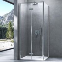 Mai & Mai Cabine de Douche Paroi de Douche 90x100x195cm Montage Réversible Verre de Sécurité Trempé de 8mm avec Revêtement Nano Rav37-Plus