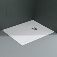 Mai & Mai Receveur de Douche Antidérapant Bac à Douche Blanc en Résine Marbre Artificielle 90x120x3cm Rectangulaire Géo9