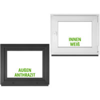 Fenêtre PVC BauPlaza 100x40 cm (Largeur x Hauteur) Oscillo-Battante Ouverture Droite – Anthracite Extérieur / Blanc Intérieur – Double Vitrage