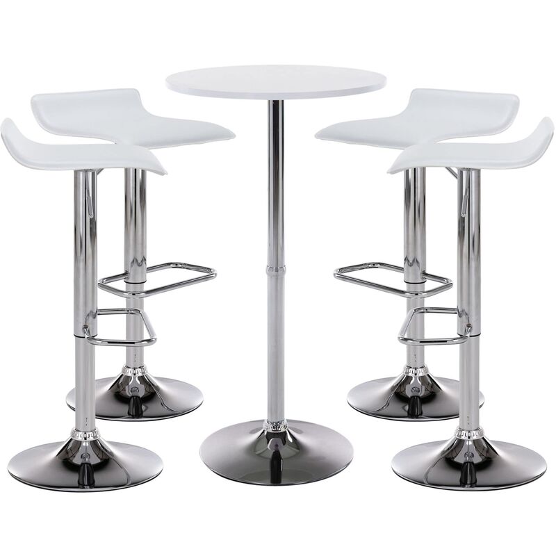 Tabouret de bar simili blanc, Jasper - Happy Garden