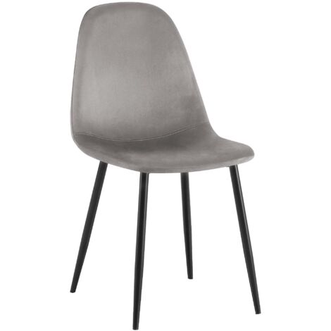 Chaise de salle à manger Napier Gris Velours (1/5)