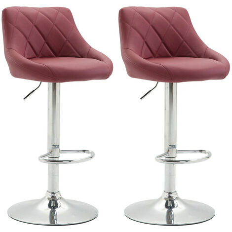 Lot de 2 tabourets de bar Lazio similicuir Bordeaux