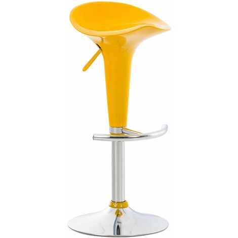 Tabouret de bar Saddle avec Assise en plastique pied en métal Jaune (1/5)