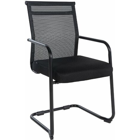 Chaise visiteur Denny Tissu Noir (1/5)