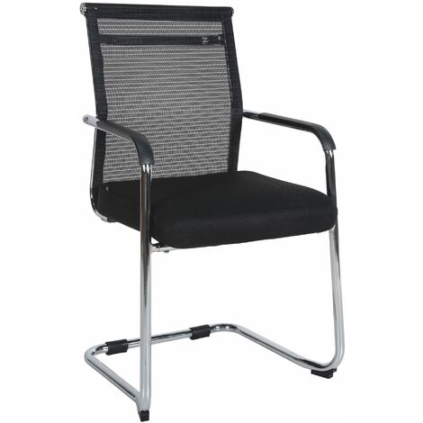 Chaise visiteur Denny Tissu Chrome (1/5)