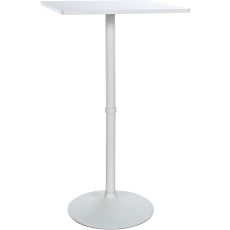 Table Bistrot SILA 60x60 Cm Hauteur 75 Cm - Style Scandinave Ou Moderne, Idéale 1-2 Personnes (Blanc & Bois)