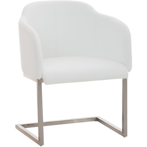 Chaise Visiteur Magnus Similicuir Blanc