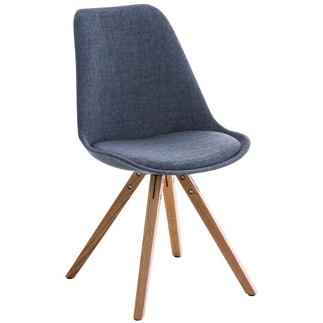 Chaise Pegleg Tissu pieds carré Bleu Nature (1/5)