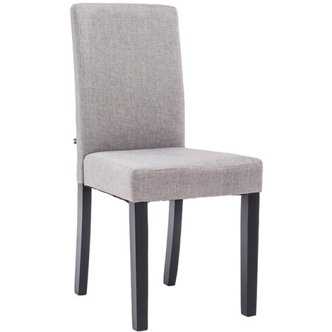 Chaise de salle Ă manger Ina en tissu avec Pieds en Bois Gris clair Noir (1/5)
