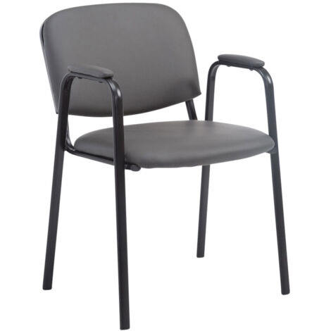 Chaise Empilable Ken Pro en Similicuir Gris (1/6)