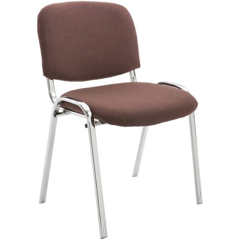 Chaise visiteur Ken support chromé tissu Marron (1/5)