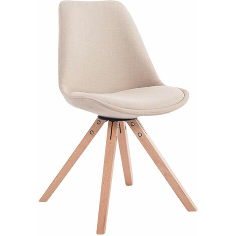 Chaise Toulouse tissu piétement en forme carrée Crème Nature (1/4)