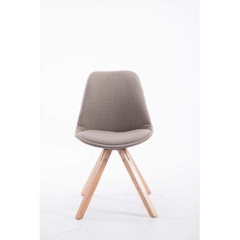 Chaise Toulouse tissu piétement en forme carrée Taupe Nature (1/4)