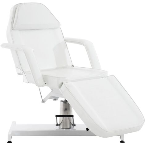 Fauteuil cosmétique Lit professionnel hydraulique ajustable Inclinable Blanc (1/5)