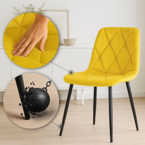 Chaise De Salle à Manger Brook En Velours Piqué - Design Scandinave, Pieds En Bois, Crème (charge 150kg)
