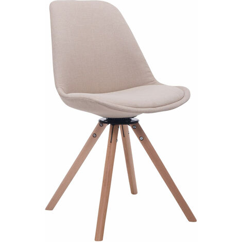 CLP – Chaise de salle à manger pivotante en tissu – Pieds en bois de hêtre – Surface facile à nettoyer – Hauteur d'assise 48,5 cm (1/3)