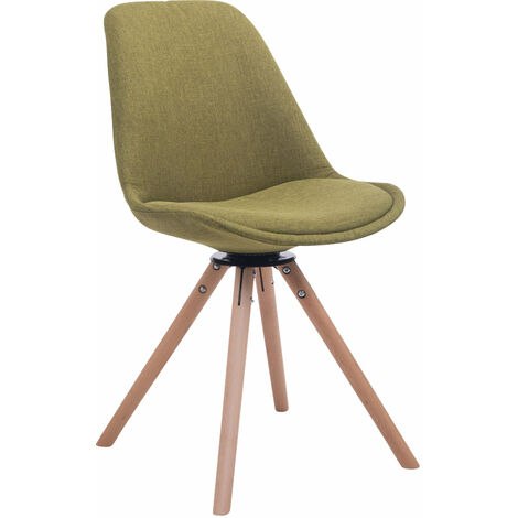 Chaise de salle à manger Troyes Pivotante Tissu Pieds Rond Vert Nature (1/3)