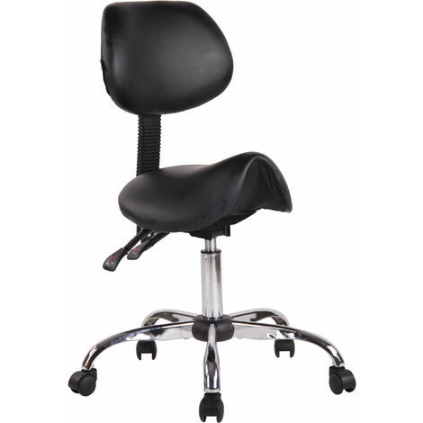 Tabouret de travail Stuttgart en similicuir Noir
