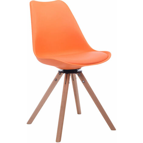Chaise de salle à manger pivotante Troyes Similicuir pieds en forme ronde Orange Nature (1/3)