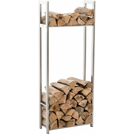 Porte Buches Pour Bois De Cheminee Snow Acier Affine 25x40x100 Cm