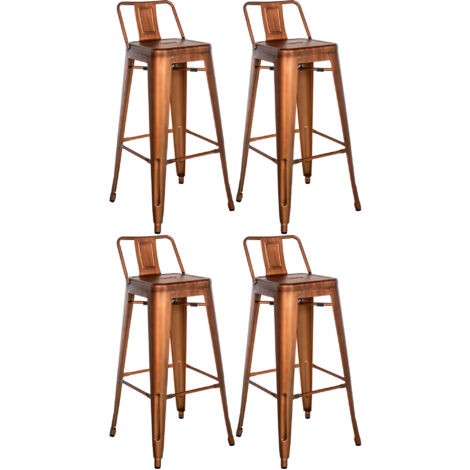 Lot de 4 tabourets de bar Mason Cuivre