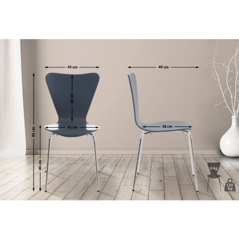 Lot de 8 chaises Strip empilables Noir - Maison