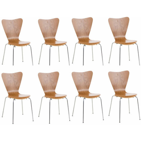 Lot de 8 chaises visiteur empilables Calisto Chêne (1/5)
