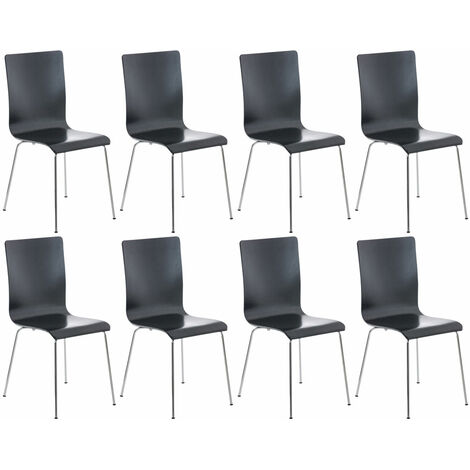 Lot de 8 chaises en bois Pepe Noir (1/5)