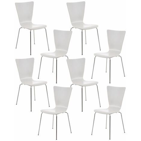 Lot de 8 chaises empilables Aaron Blanc (1/5)