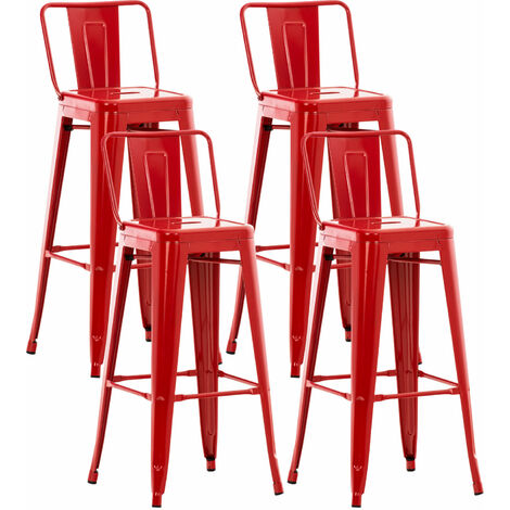 Lot de 4 tabourets de bar Mason Rouge (1/5)
