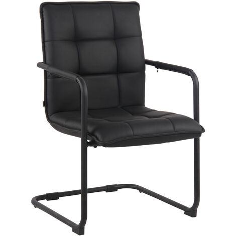 Chaise Cantilever Gandia en similicuir Noir Noir (1/5)