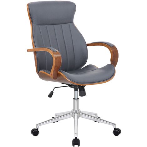 Chaise de bureau Melilla à la bibliothèque en bois et noix / gris