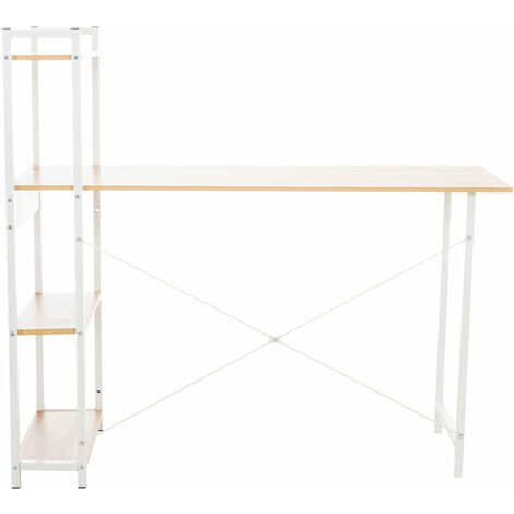 Bureau Widnes CLP - MDF/acier - 124x40x111 Cm - Rangement étagères/tiroirs - NEUF