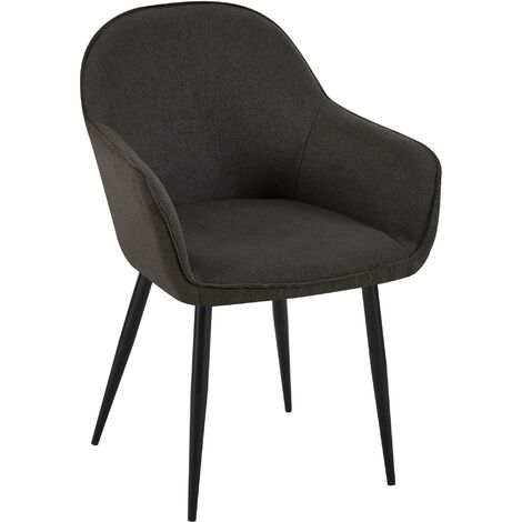 CLP – Chaise de salle à manger Boise en tissu – Piètement métal noir – Confort optimal avec rembourrage généreux – Hauteur d'assise 49 cm (1/5)