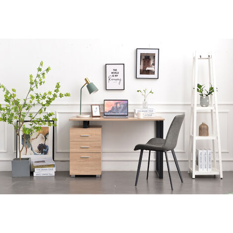 Bureau Widnes CLP - MDF Et Acier - Avec Rangement - Retro Chic - Neuf