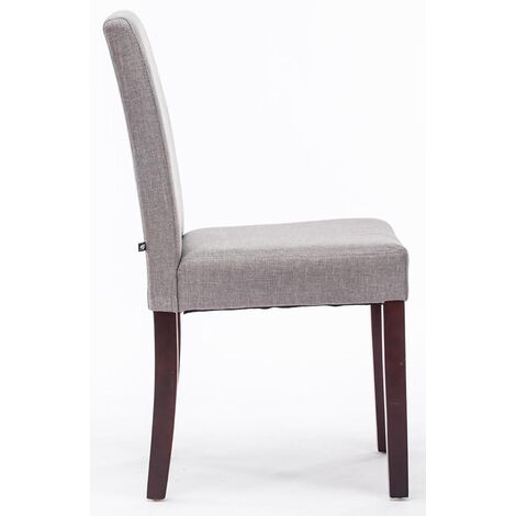 Lot de 6 Chaises de salle à manger Ina Tissu avec pieds en Bois Gris clair Cappuccino